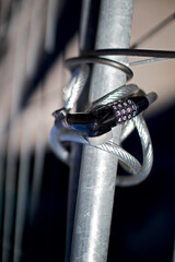 Obraz premium close up of a bicycle lock with numbers