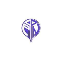 initial letter P N Modern and unique location design