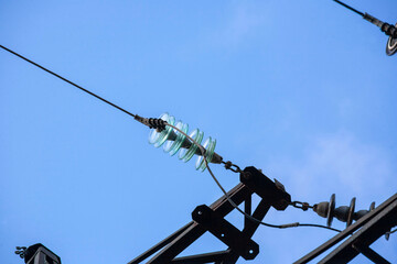 Obraz premium high-voltage lines requiring repair