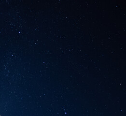 Starry dark blue sky. Astrophotography