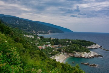 Fototapeta na wymiar view of the bay of Ntamouchari in Greece