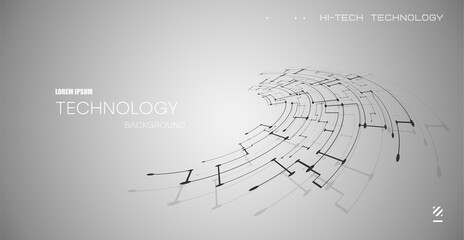 Abstract internet technology. World network connection map of the future global business. Futuristic background, high communication technology concept.