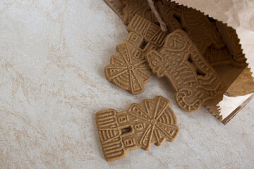 Festive spicy cookies from europe speculaas with a delicate tint
