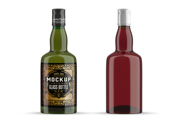 Glass Whiskey Bottle Mockup