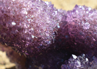 Beautiful Amethyst Crystals Close Up  High Quality 