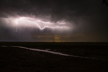 Monsoon with lightening  in Arizona 