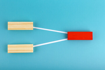 leader concept with space for text on blue background. 