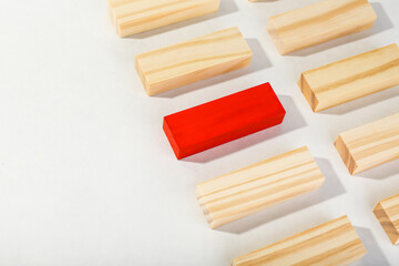 the concept of individuality in the form of wooden blocks