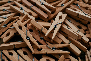 pile of wooden clothespins, texture, background
