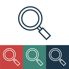 Linear vector icon with magnifier