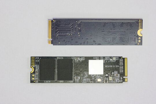 NVME m.2 ssd drive laying white background