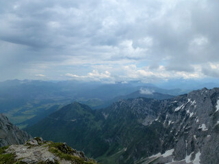 Fototapeta na wymiar Pyramidenspitze mountain hiking tour in Tyrol, Austria