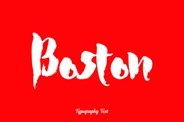 Boston Bold Typography White Color Text On Red Background