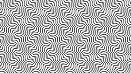 Stripes ripples. The lines are sinuous. Texture. Optical art Background. Vector illustration.