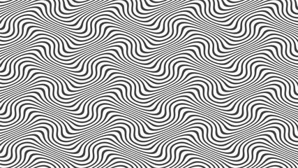 Fototapeta premium Stripes ripples. The lines are sinuous. Texture. Optical art Background. Vector illustration.
