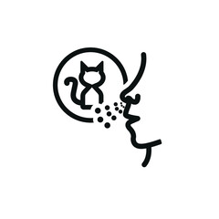 Vector image. Cat allergy icon.