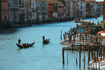 Fototapeta na wymiar ITALY, VENICE - February 28 2017: view of the grand canal in Venice