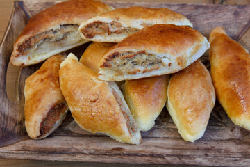 Traditional Polish dish called paszteciki, filled with meat