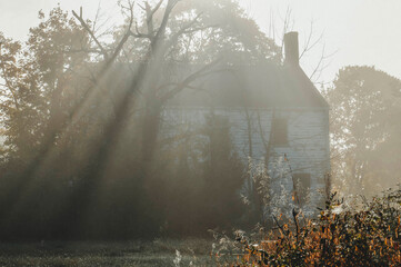 foggy abandoned house