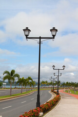 road with lanterns, causeway amador Panama