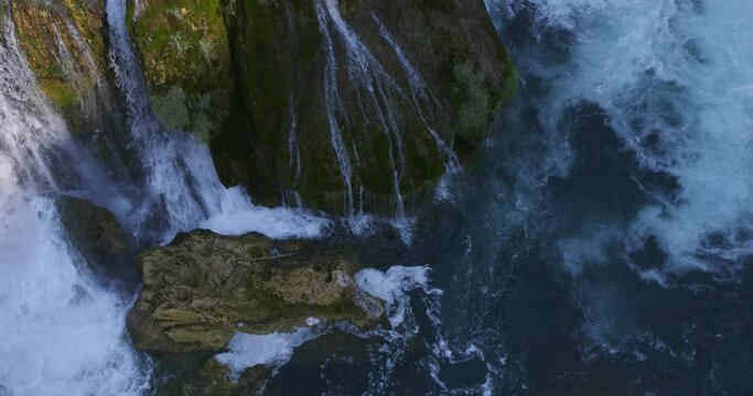 Aerial view of Strbacki buk waterfalll on the Una River in Bosnia