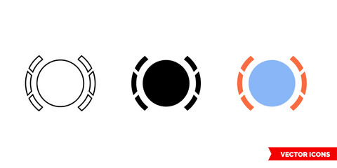 Break pad warning icon of 3 types color, black and white, outline. Isolated vector sign symbol. © mr.GAS