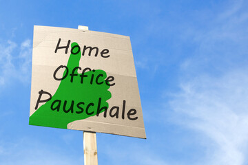 Home Office Pauschale, Daumen hoch - obrazy, fototapety, plakaty
