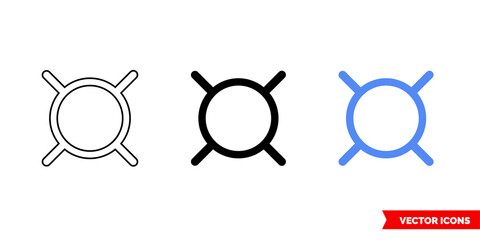 Currency icon of 3 types color, black and white, outline. Isolated vector sign symbol.