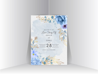 beautiful floral wedding invitation template