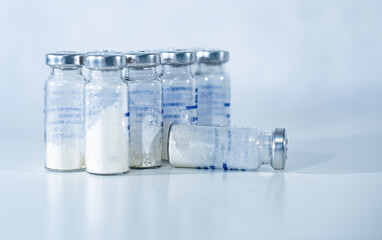 A vial of antibiotics for injections