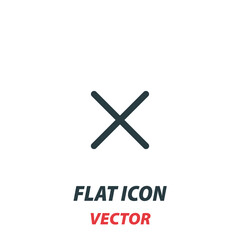Remove delete x icon in a flat style. Vector illustration pictogram on white background. Isolated symbol suitable for mobile concept, web apps, infographics, interface and apps design
