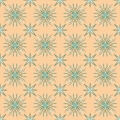 seamless pattern with a floral motif on a peach colored background