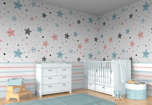 Wallpaper Mockup in the Nursery