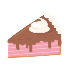 bakery piece cake cream and chocolate icon