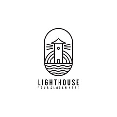 Lighthouse logo vector illustration design, creative logo