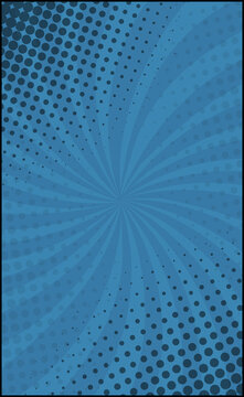 Blue comic zoom with lines and dots - Vector