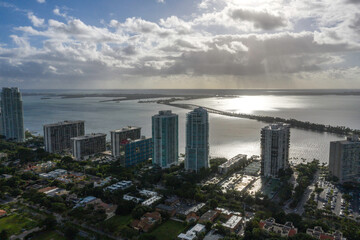 Skyline Near Brickell Avenue and Downtown Miami