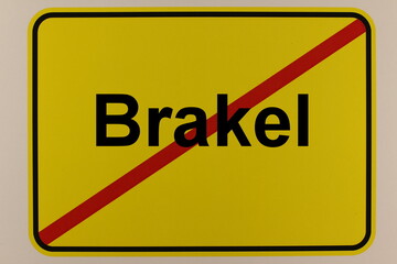 Illustration des Stadtausgangsschildes der Stadt Brakel