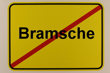 Illustration des Stadtausgangsschildes der Stadt Bramsche