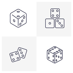 Set of Dice icon logo vector template, Creative Gambling design icon symbol Illustration, Casino games icon
