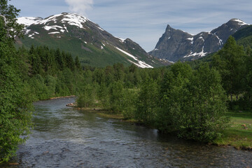 Fototapeta na wymiar View from Hornindal, Norway.