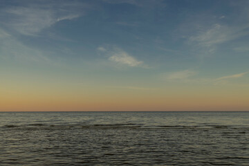 Baltic sea at beautiful sunrise in Latvia beach.