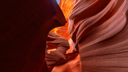 antelope canyon near page. abstract background sandstone wall. Beauty of nature concept.