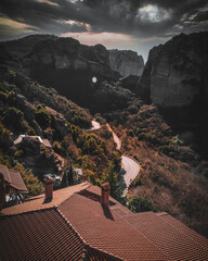 The holy town of Meteora in Greece is known for the monasteries on the rock made by the monks and...