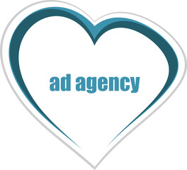 Text Ad agency. Management concept