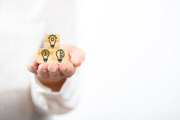 Concept creative idea and innovation. Creative thinking and new business ideas concept with gear...