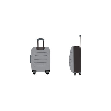 Lagguage, Suitcase With Wheels, Spinner, Side And Front View.