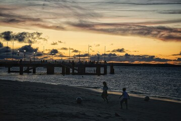 sunset on the beach