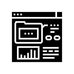 electronic folder fix incident glyph icon vector. electronic folder fix incident sign. isolated contour symbol black illustration