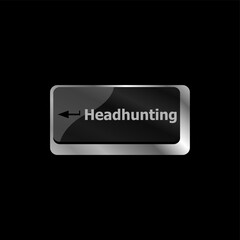 Headhunting . Job concept. Computer keyboard key button